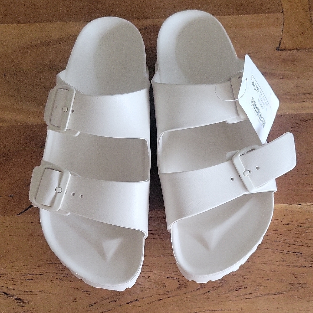 Birkenstock Arizona Eva Sandal In Eggshell White, Sz 39